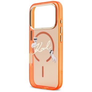 Dėklas Karl Lagerfeld IML Choupettes Karl Script Logo MagSafe skirtas iPhone 17 Pro Max orange - Image 6