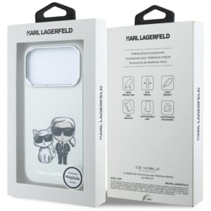Dėklas Karl Lagerfeld Smooth Karl & Choupette Bodies Sketch MagSafe, skirtas iPhone 18 Pro / 17 Pro, smėlio spalvos - Image 8