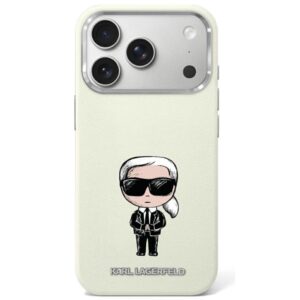 Dėklas Karl Lagerfeld Smooth Ikonik Sketch MagSafe skirtas iPhone 18 Pro / 17 Pro smėlio spalvos