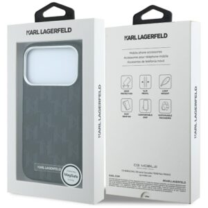 Dėklas Karl Lagerfeld Grained Mono Resin Logo MagSafe skirta Apple iPhone 18 Pro / 17 Pro juodos spalvos - Image 8