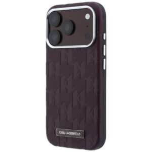 Dėklas Karl Lagerfeld Grained Mono Resin Logo MagSafe skirtas Apple iPhone 18 Pro / 17 Pro burgundy - Image 2