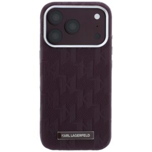 Dėklas Karl Lagerfeld Grained Mono Resin Logo MagSafe skirtas Apple iPhone 18 Pro / 17 Pro burgundy - Image 3