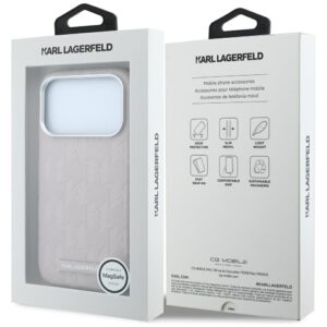 Dėklas Karl Lagerfeld Grained Mono Resin Logo MagSafe skirtas Apple iPhone 18 Pro Max / 17 Pro Max rožinės spalvos - Image 8