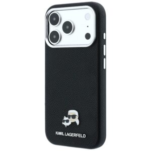 Dėklas Karl Lagerfeld Grained Heads Metal MagSafe skirtas Apple iPhone 18 Pro Max / 17 Pro Max juodos spalvos - Image 2