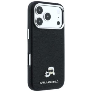 Dėklas Karl Lagerfeld Grained Heads Metal MagSafe skirtas Apple iPhone 18 Pro Max / 17 Pro Max juodos spalvos - Image 4