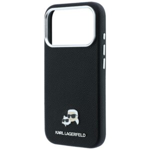 Dėklas Karl Lagerfeld Grained Heads Metal MagSafe skirtas Apple iPhone 18 Pro Max / 17 Pro Max juodos spalvos - Image 6