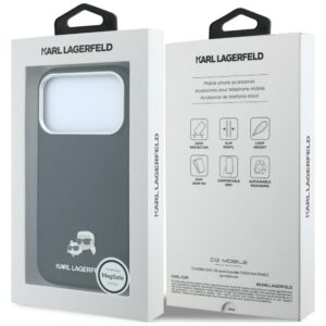 Dėklas Karl Lagerfeld Grained Heads Metal MagSafe skirtas Apple iPhone 18 Pro Max / 17 Pro Max juodos spalvos - Image 8