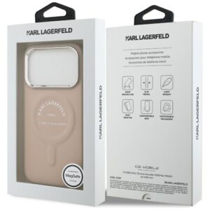 Dėklas Karl Lagerfeld Embossed Open Ring RSG Logo MagSafe skirtas iPhone 18 Pro / 17 Pro rožinės spalvos - Image 8