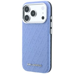 Dėklas Karl Lagerfeld Grained Allover Logo Metal Elongated MagSafe skirtas iPhone 18 Pro / 17 Pro blue - Image 2