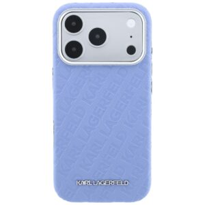 Dėklas Karl Lagerfeld Grained Allover Logo Metal Elongated MagSafe skirtas iPhone 18 Pro / 17 Pro blue - Image 3