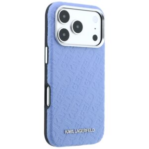 Dėklas Karl Lagerfeld Grained Allover Logo Metal Elongated MagSafe skirtas iPhone 18 Pro / 17 Pro blue - Image 4