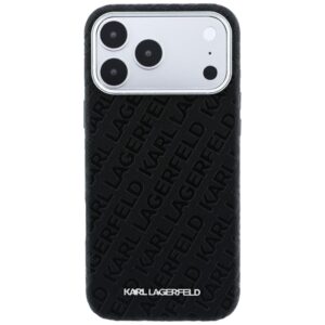 Dėklas Karl Lagerfeld Grained Allover Logo Metal Elongated MagSafe skirtas iPhone 18 Pro / 17 Pro black - Image 3