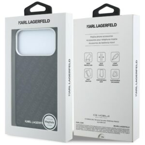 Dėklas Karl Lagerfeld Grained Allover Logo Metal Elongated MagSafe skirtas iPhone 18 Pro / 17 Pro black - Image 8
