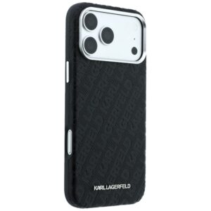 Dėklas Karl Lagerfeld Grained Allover Logo Metal Elongated skirtas iPhone 18 Pro Max/17 Pro Max black - Image 4