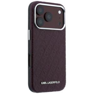 Dėklas Karl Lagerfeld Grained Allover Logo Metal Elongated MagSafe skirtas iPhone 18 Pro / 17 Pro burgundy - Image 4
