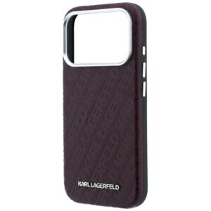 Dėklas Karl Lagerfeld Grained Allover Logo Metal Elongated MagSafe skirtas iPhone 18 Pro / 17 Pro burgundy - Image 6