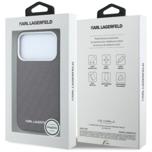 Dėklas Karl Lagerfeld Grained Allover Logo Metal Elongated MagSafe skirtas iPhone 18 Pro / 17 Pro burgundy - Image 8