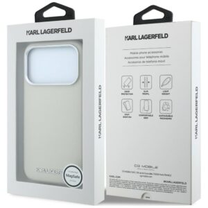 Dėklas Karl Lagerfeld Grained Elongated Logo MagSafe, skirtas iPhone 18 Pro / 17 Pro, smėlio spalvos - Image 8