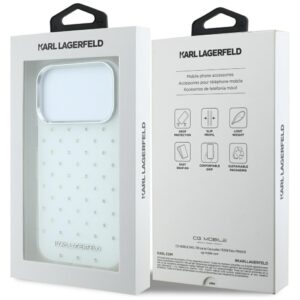 Dėklas Karl Lagerfeld IML Rhinestones Allover and Electroplated Logo skirtas iPhone 18 Pro /17 Pro white - Image 8