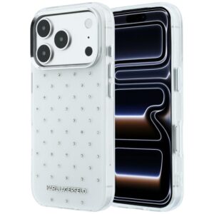 Dėklas Karl Lagerfeld IML Rhinestones Allover and Electroplated Logo skirtas iPhone 18 Pro Max /17 Pro Max
