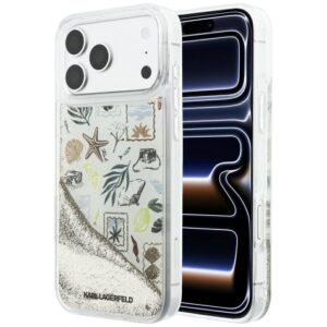 Dėklas Karl Lagerfeld Liquid Glitter Beach & Sand  skirtas Apple iPhone 18 Pro Max / Apple iPhone 17 Pro Max beige