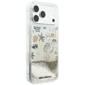 Dėklas Karl Lagerfeld Liquid Glitter Beach & Sand  skirtas Apple iPhone 18 Pro Max / Apple iPhone 17 Pro Max beige - Image 4