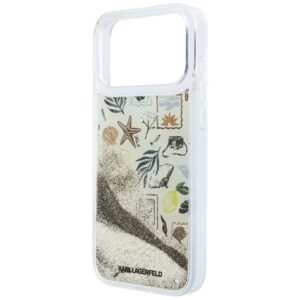Dėklas Karl Lagerfeld Liquid Glitter Beach & Sand  skirtas Apple iPhone 18 Pro Max / Apple iPhone 17 Pro Max beige - Image 6