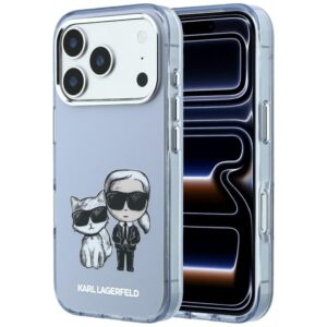 Dėklas Karl Lagerfeld IML Karl&Choupette Bodies Sketch Print MagSafe skirtas Apple iPhone 18 Pro Max / 17 Pro Max šviesiai mėlynos spalvos - Image 1
