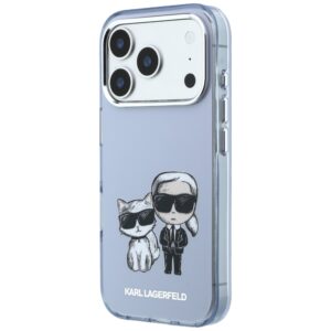 Dėklas Karl Lagerfeld IML Karl&Choupette Bodies Sketch Print MagSafe skirtas Apple iPhone 18 Pro Max / 17 Pro Max šviesiai mėlynos spalvos - Image 2