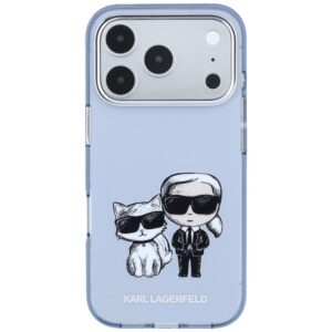 Dėklas Karl Lagerfeld IML Karl&Choupette Bodies Sketch Print MagSafe skirtas Apple iPhone 18 Pro Max / 17 Pro Max šviesiai mėlynos spalvos - Image 3