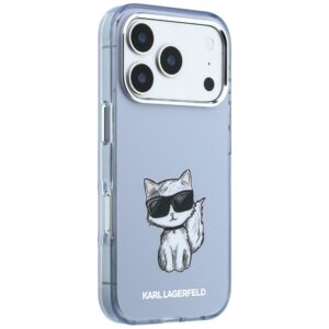 Dėklas Karl Lagerfeld IML Choupette Body Sketch Print MagSafe skirtas Apple iPhone 18 Pro Max / 17 Pro Max šviesiai mėlynos spalvos - Image 4