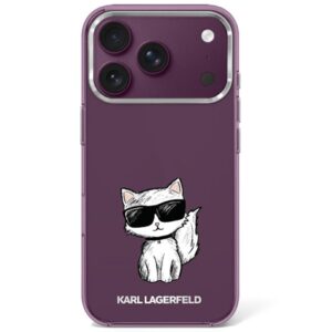 Dėklas Karl Lagerfeld IML Choupette Body Sketch Print MagSafe skirtas Apple iPhone 18 Pro / 17 Pro burgundy
