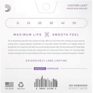 D'Addario XS Custom Light (11-52) - akustinės gitaros stygos - Image 2
