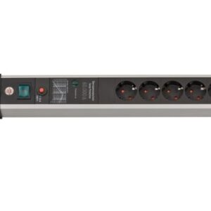 Brennenstuhl 1391010601 elektros tinklo ilgintuvas 5 m 6 AC išvestis(ys / čių) Vidaus Juoda, Sidabras - Image 1