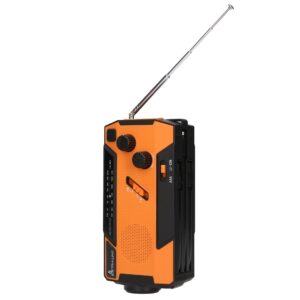 Extralink RADIO AWARYJNE SOLARNE Z KORBKA DYNAMO POWERBANK 4000MAH Z LATARKA SOS SR-4000 Nešiojama Analoginis Juoda, Oranžinė - Image 3