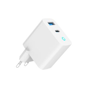 Gembird 2 prievadų 30 W GaN USB greitojo įkrovimo įrenginys LED baltas TA-UC-PDQC30L-W-01 - Image 3