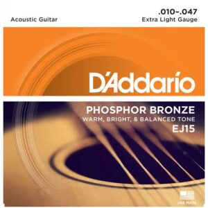 D'Addario EJ15 Extra Light - akustinės gitaros stygos (10-47)