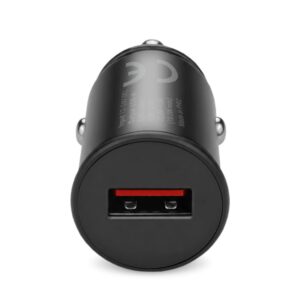 Automobilinis įkroviklis 1× USB QC3.0 18 W, juodas + 1 m USB-C laidas - Image 2