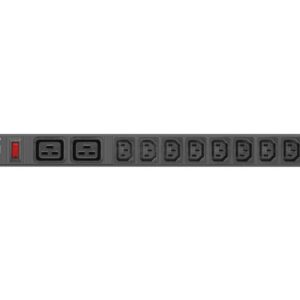 Lanberg PDU-02I1908I-0200-C20-BK maitinimo paskirstymo įrenginys 10 AC išvestis(ys / čių) 1U Juoda - Image 1