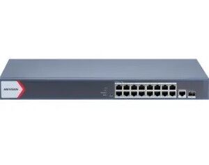 Hikvision DS-3E1518P-EI tinklo komutatorius Valdomas Gigabit Ethernet (10/100/1000) Maitinimas per Eternetą (PoE) Pilka