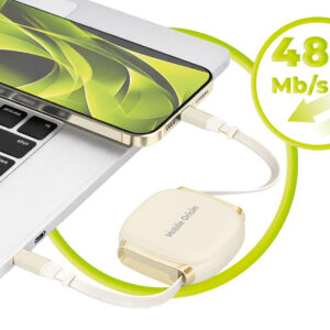 Mobile Origin 100W Retractable Cable Box USB-C to USB-C CB7 Beige - Image 7