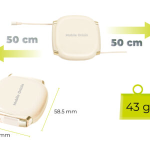 Mobile Origin 100W Retractable Cable Box USB-C to USB-C CB7 Beige - Image 10
