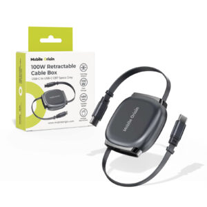 Mobile Origin 100W Retractable Cable Box USB-C to USB-C CB7 Space Grey