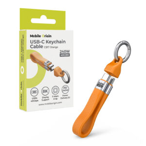 Mobile Origin 240W 40Gbps 8K USB-C Keychain Cable CB17 Orange
