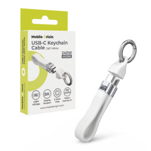 Mobile Origin 240W 40Gbps 8K USB-C Keychain Cable CB17 White