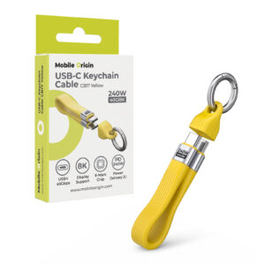 Mobile Origin 240W 40Gbps 8K USB-C Keychain Cable CB17 Yellow