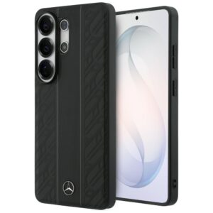 Dėklas Mercedes Laurel Leaves Vertical Stripes MagSafe for Samsung Galaxy S26 Ultra juodos spalvos