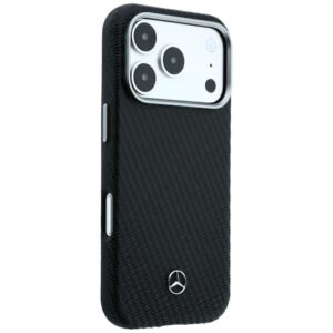 Dėklas Mercedes Leather Semi Wrap Wood Effect MagSafe skirtas iPhone 18 Pro / 17 Pro black - Image 4