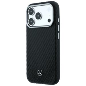 Dėklas Mercedes Leather Semi Wrap Wood Effect MagSafe skirtas iPhone 18 Pro Max / 17 Pro Max black - Image 2