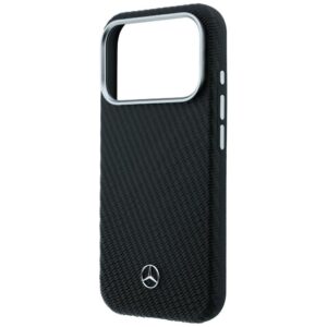 Dėklas Mercedes Leather Semi Wrap Wood Effect MagSafe skirtas iPhone 18 Pro Max / 17 Pro Max black - Image 6